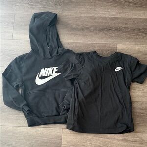 Nike Kids Boys Black white Hoodie and Tee Set S/M 6-7 age